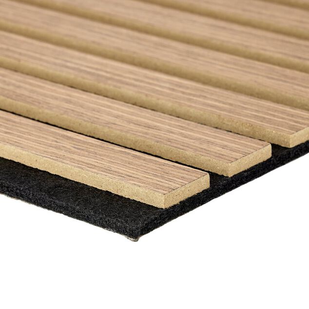 Panneau d&eacute;coratif x5 adh&eacute;sif acoustique fa&ccedil;on tasseaux de bois 32x60cm