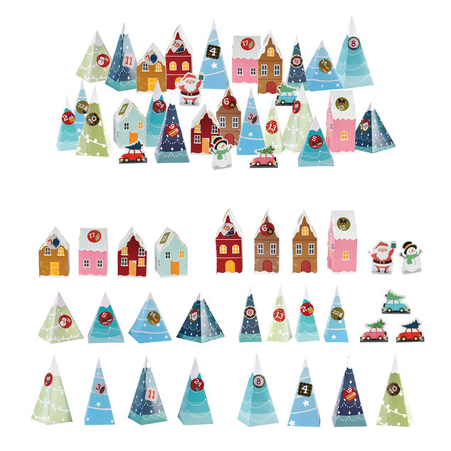 Calendrier de l'Avent 24 maisons à assembler