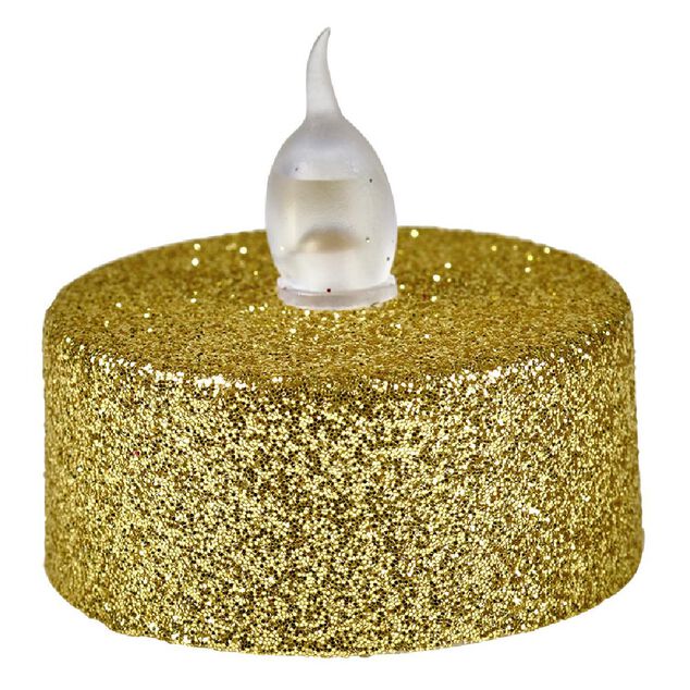 Bougie lumineuse dor&eacute;e No&euml;l x4