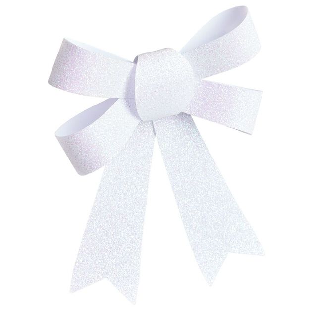 Noeud à suspendre pailleté blanc iridescent x3