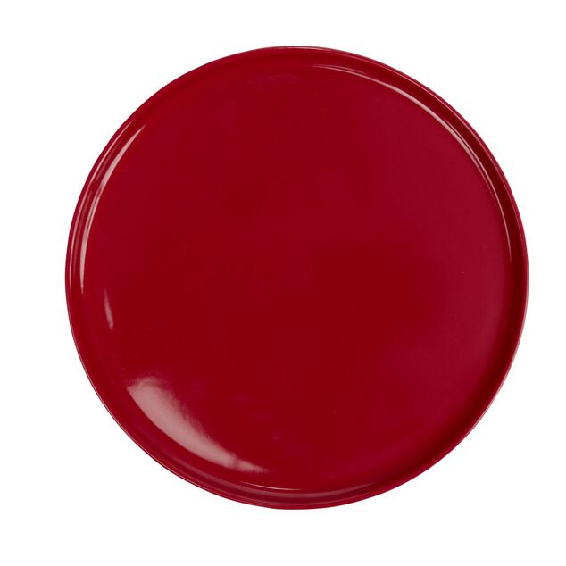 Assiette ronde plate Nordic porcelaine rouge &Oslash;28cm