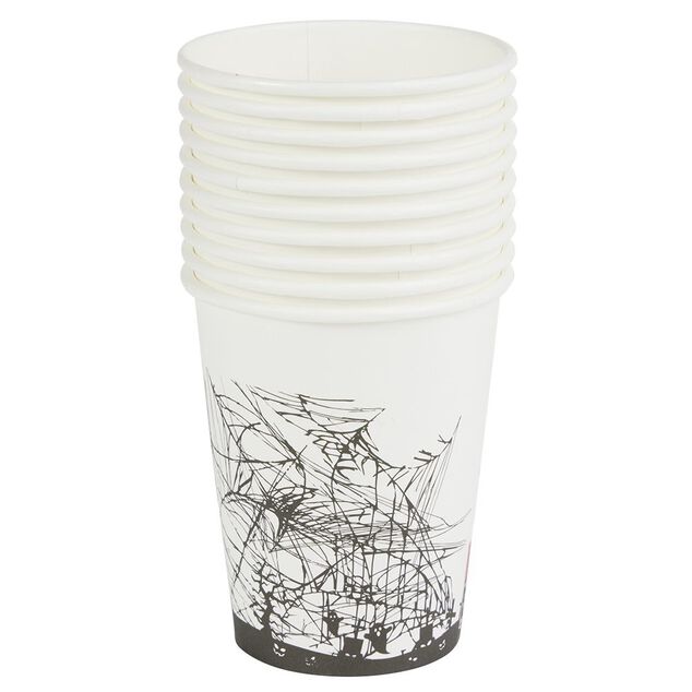Gobelet en carton Halloween motif toile et fant&ocirc;me 25cl x10