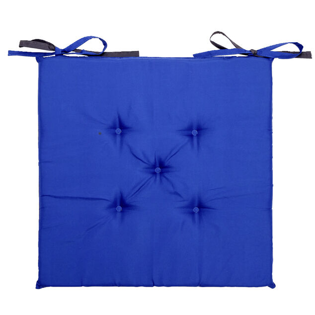 Galette de chaise carrée 40x40cm réversible bleue et grise