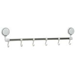 Barre porte serviettes &agrave; ventouses 6 crochets L.60 cm