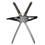 &Eacute;p&eacute;e ninja grise et noire L65cm x2 avec support dorsal