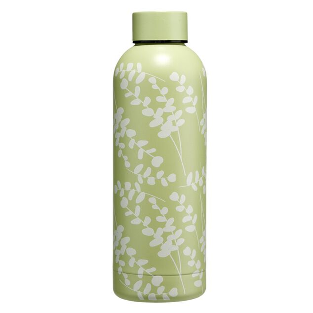 Gourde isotherme inox 500ml motif feuillage &Oslash;7xH22cm (2 mod&egrave;les)