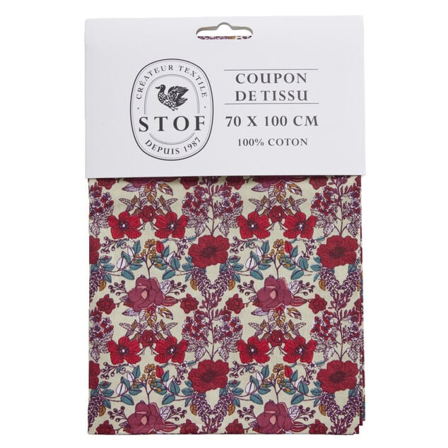 Coupon tissu imprim&eacute; Madison 70x100cm coton multicolore