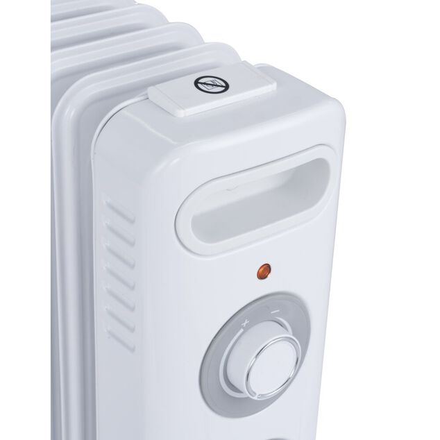 Radiateur bain d'huile &agrave; roulettes blanc 1500W Homday 3 niveaux de chaleur