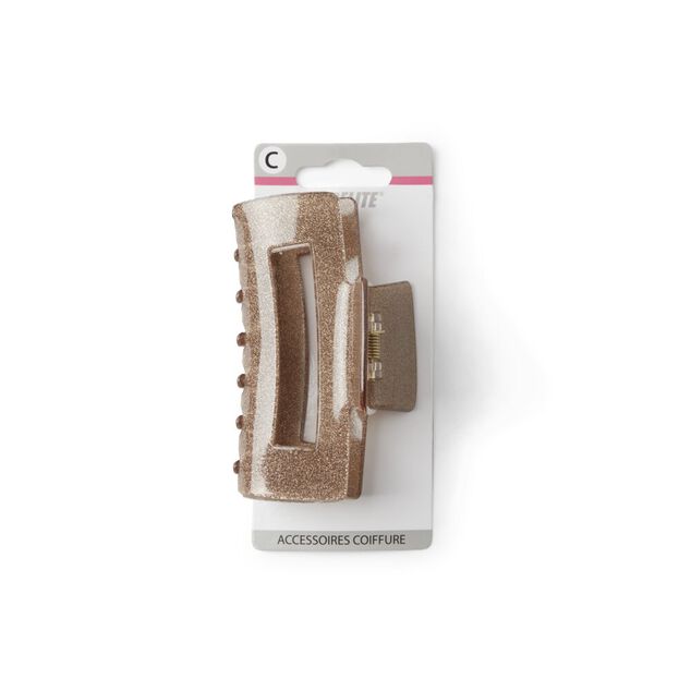 Pince cheveux crabe marron paillet&eacute; L10cm