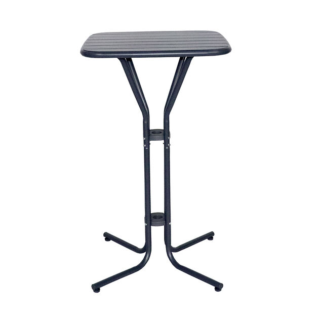 Table haute Fun m&eacute;tal gris fonc&eacute; 60x60xH100cm