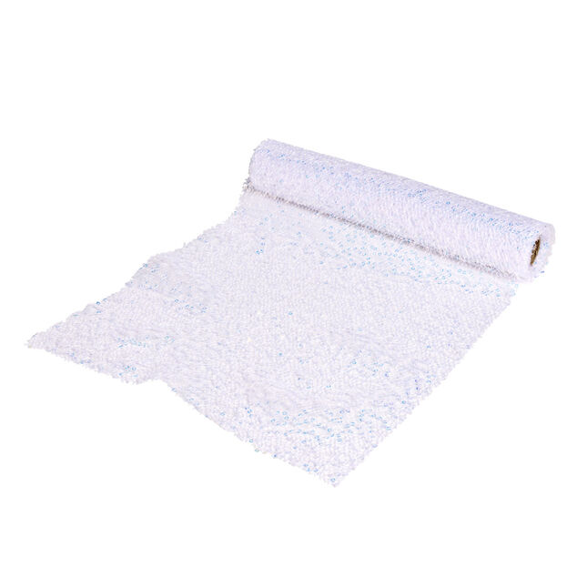 Chemin de table blanc avec paillettes 3m