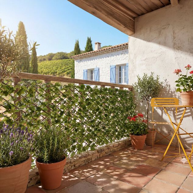 Treillis extensible avec feuillage artificiel vert 200xH100cm