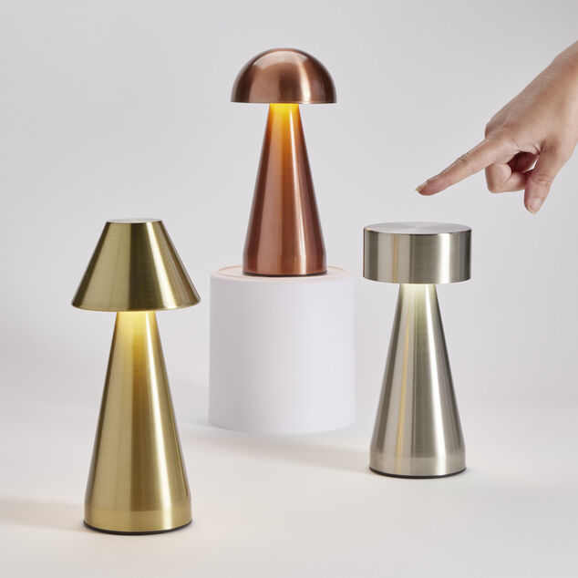 Lampe de table Roundi USB tactile orange &Oslash;9,5xH22,5cm