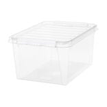 Bo&icirc;te de rangement en plastique transparent 32L