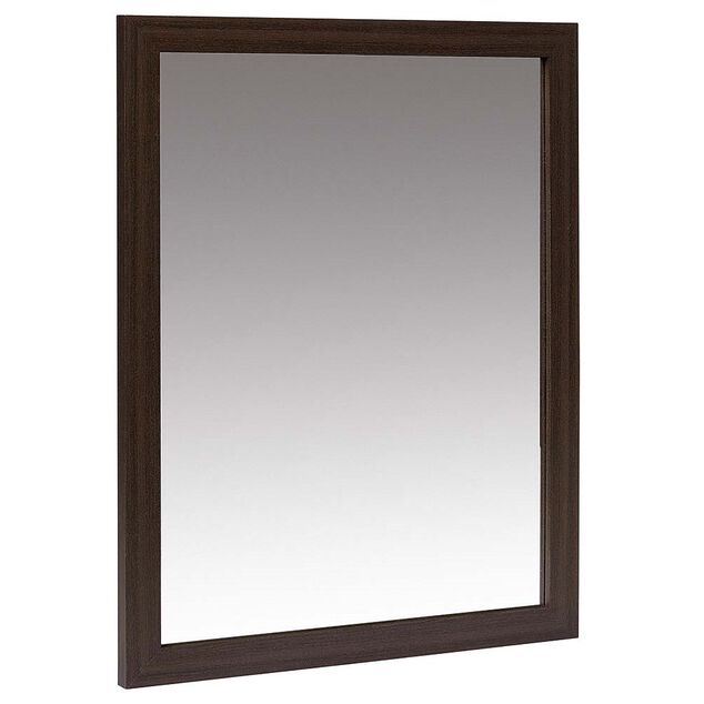 Miroir rectangulaire effet bois fonc&eacute;