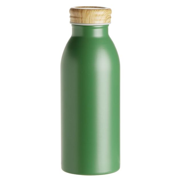 Bouteille isotherme acier avec bouchon en bois 400ml &Oslash;6,7xH18cm