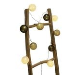 Guirlande lumineuse 10 boules beige noir marron L165cm