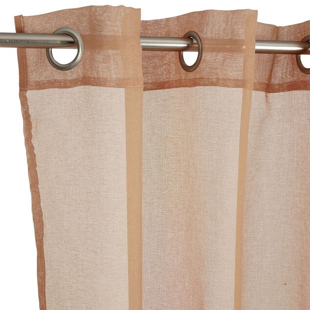 Voilage &agrave; oeillets orange uni 100% polyester 140x240cm