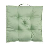 Coussin de sol assise carr&eacute;e matelass&eacute;e vert 45x45cm