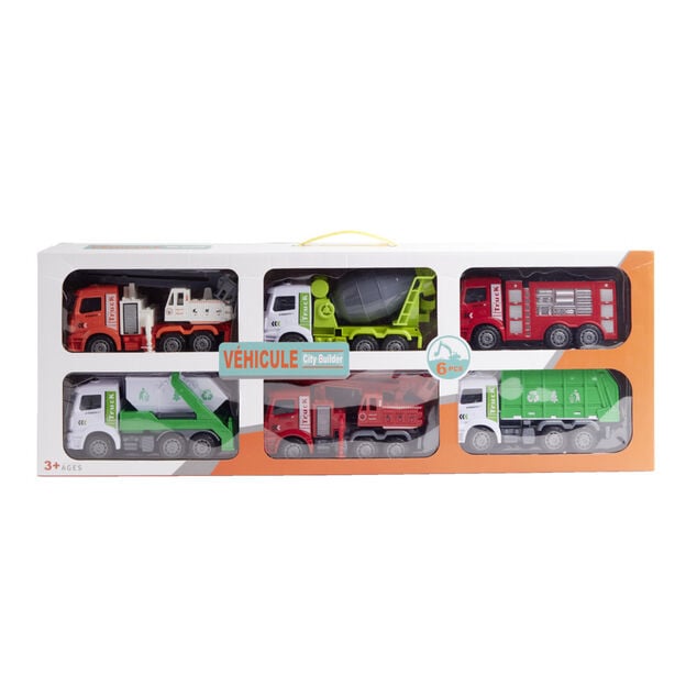 Lot de 6 v&eacute;hicules de constructions - 3 mod&egrave;les