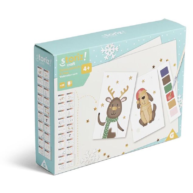 Carte de No&euml;l x20 avec peinture &agrave; l'eau