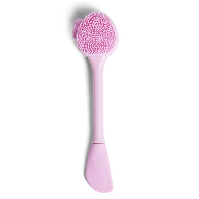 Brosse et spatule pour visage 2en1 rose