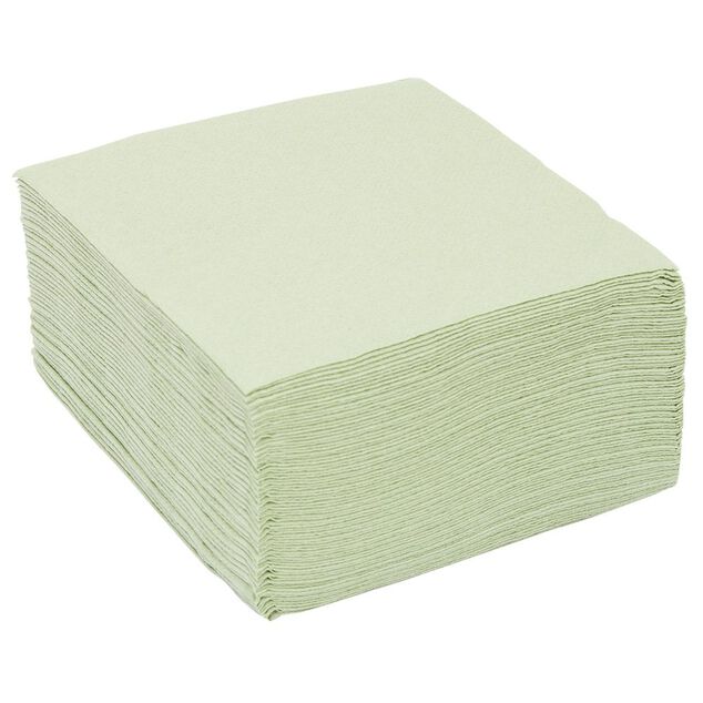 Serviette cocktail 25x25cm papier tex touch vert olive x40