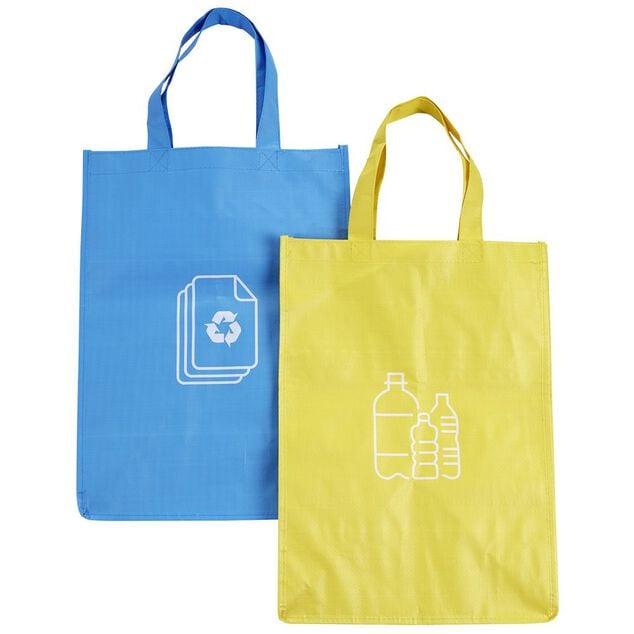 Sac de tri plastique verre papier x3