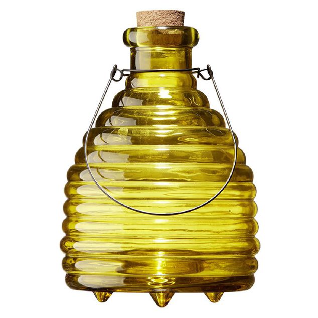 Piège à guêpe en verre strié Ø15xH35cm