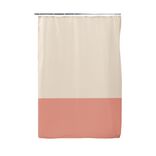 Rideau de douche bicolore beige et corail 180x200cm