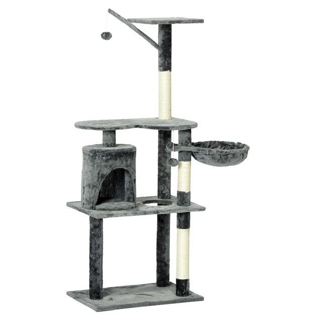 Arbre à chat XL 3 niveaux couchage griffoir H148cm