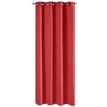 Rideau &agrave; oeillets 140x240cm uni rouge