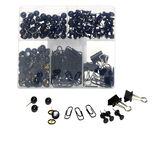 Boîte accessoires de bureau trombones, pinces et punaises