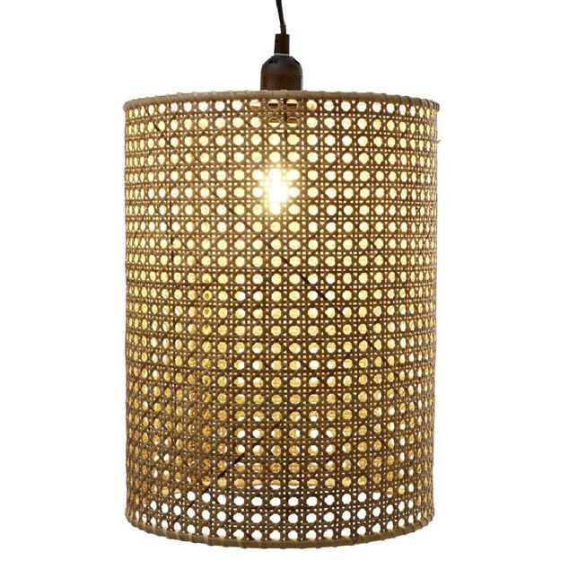 Suspension cylindrique en bois Ø28xH120cm