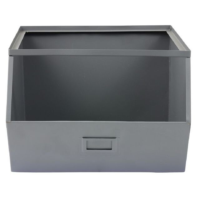 Bac superposable en m&eacute;tal gris L33xP28,5xH20cm