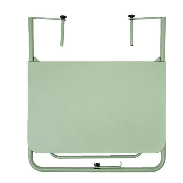 Table d'appoint pour balcon Oslow pliante acier vert sauge 60x40xH68cm