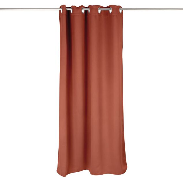 Rideau occultant &agrave; oeillets terracotta 135x240cm