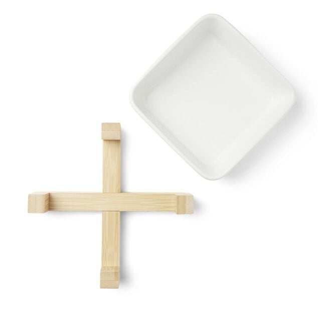 Gamelle pour chien c&eacute;ramique et bambou