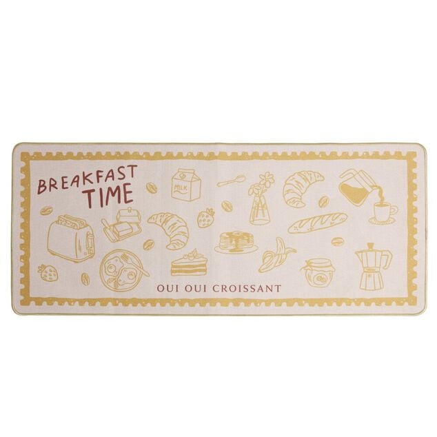 Tapis de cuisine rectangulaire antid&eacute;rapant absorbant motifs croissants 50x120cm