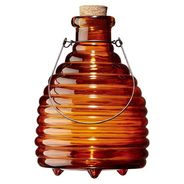 Piège à guêpe en verre strié Ø15xH35cm