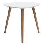 Bout de canap&eacute; table basse Joseph blanc pieds pin &Oslash;48xH42 cm