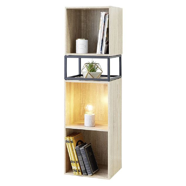 Pieds pour meuble Box Cube m&eacute;tal noir H17,5cm