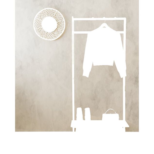 Penderie avec 2 étagères bambou marron