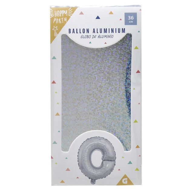 Ballon forme lettre O aluminium (2 modèles argenté ou doré)