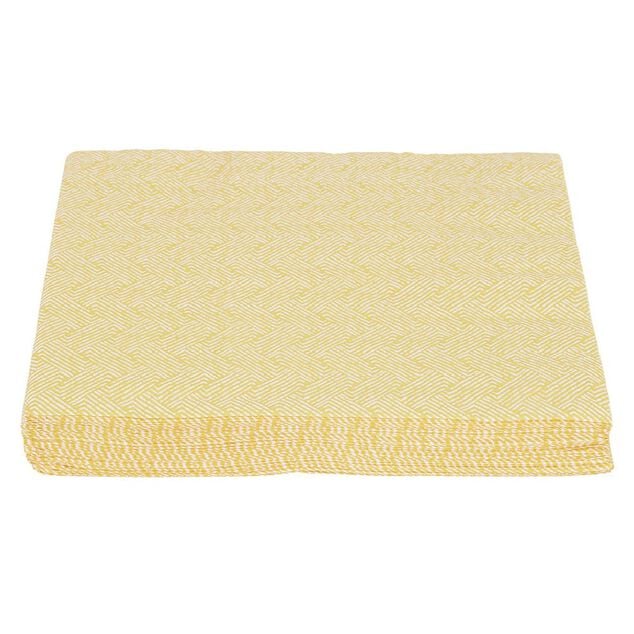 Serviette papier motif géométrique blanc et jaune 40x40cm 3 plis x20