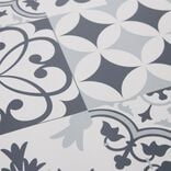 Tapis vinyle fa&ccedil;on carreaux de ciment gris et blancs 50x70cm