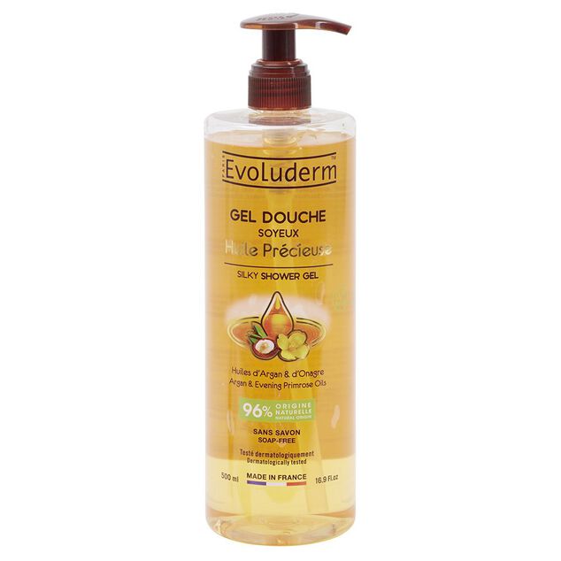 Gel douche Evoluderm huile pr&eacute;cieuse Argan et Onagre sans savon 500ml
