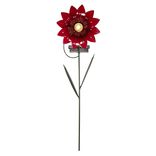 Piquet solaire forme fleur m&eacute;tal color&eacute; LED blanc chaud H40cm (3 mod&egrave;les)
