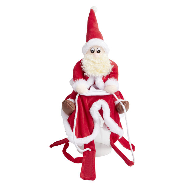 D&eacute;guisement chien P&egrave;re No&euml;l &agrave; califourchon - Taille M
