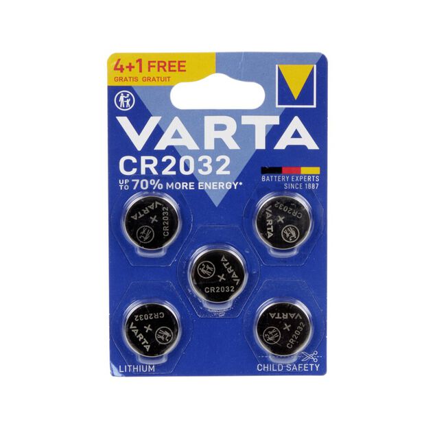 Pile bouton lithium CR2032 Energizer x4 + 1 gratuite